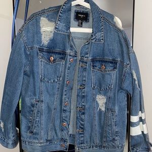 Denim distressed jacket